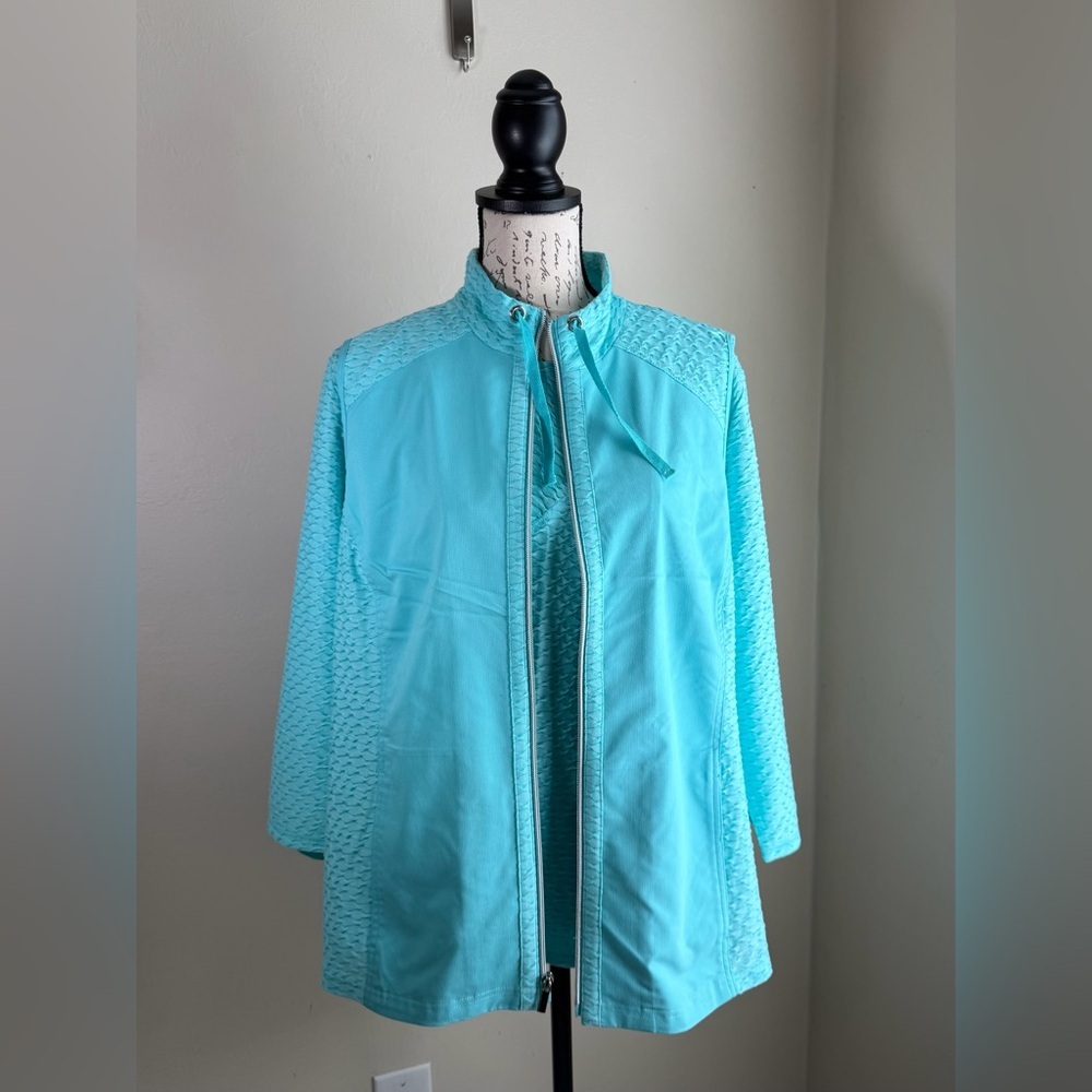 Chico's Turquoise Textured Long Sleeve Top/2 pcs
